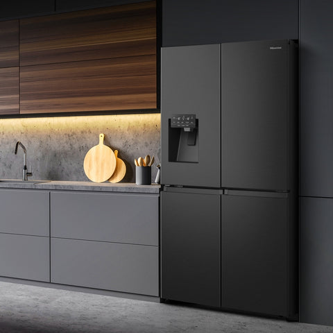 Hisense RQ760N4SBFE - Black American Fridge Freezer - 584L - E