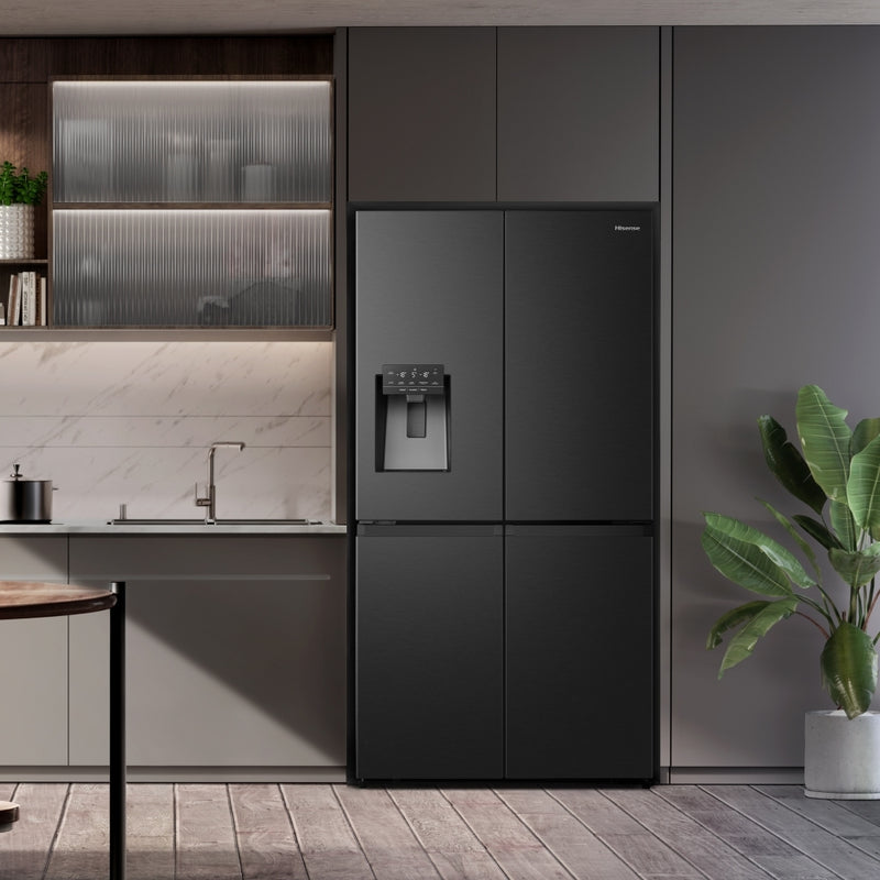 Hisense RQ760N4SBFE - Black American Fridge Freezer - 584L - E Rated
