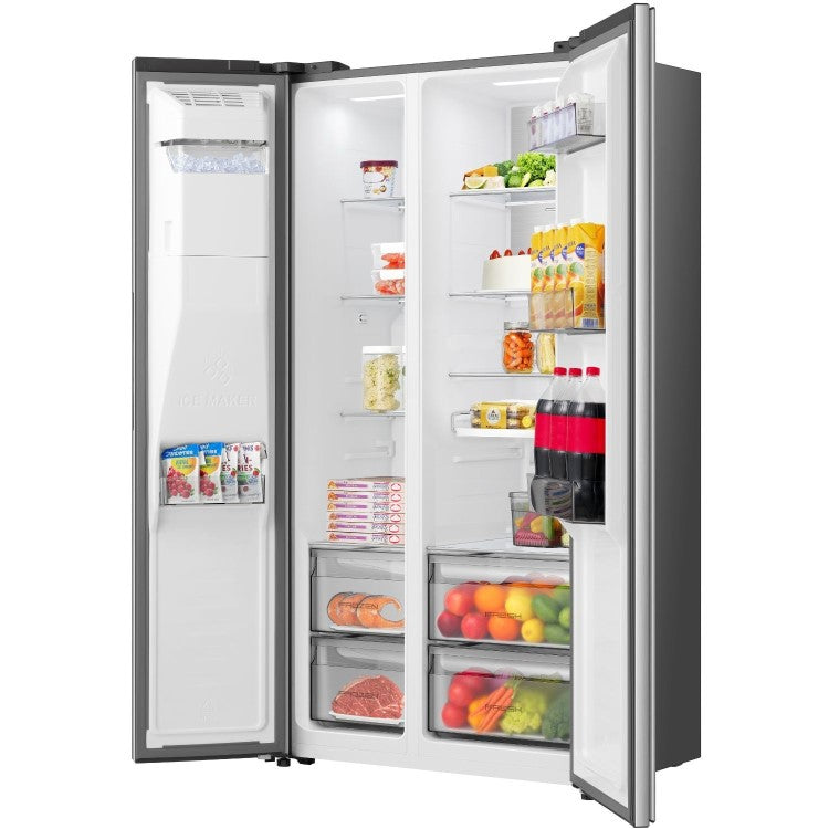 Hisense RS5P528SPIC - Silver American Fridge Freezer - 528 Litres - C Energy