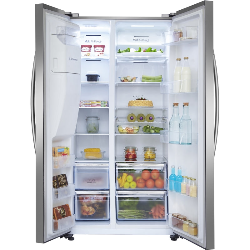 Hisense RS694N4ICE - Stainless Steel American Fridge Freezer - 562L - E Energy