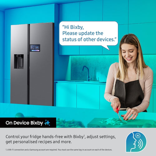 Samsung RS80F64KEFEU - Black American Fridge Freezer - 640L - E Rated