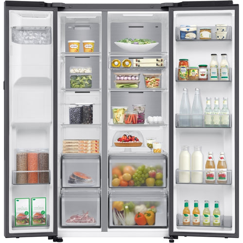 Samsung RS90F64EDTEU - Silver American Fridge Freezer - 621L - D Rated