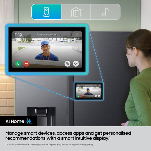 Samsung RS90F64EDTEU - Silver American Fridge Freezer - 621L - D Rated