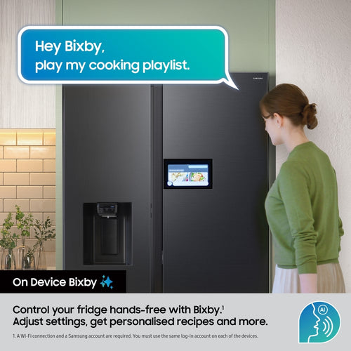 Samsung RS90F64EDTEU - Silver American Fridge Freezer - 621L - D Rated