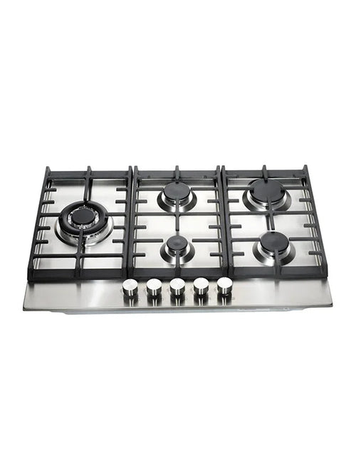 Teknix SCGH751X - Stainless Steel 75cm Gas Hob - 5 Gas Burners - 3.8kW Wok Burner