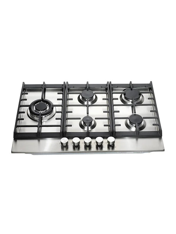 Teknix SCGH751X - Stainless Steel 75cm Gas Hob - 5 Gas Burners - 3.8kW Wok Burner