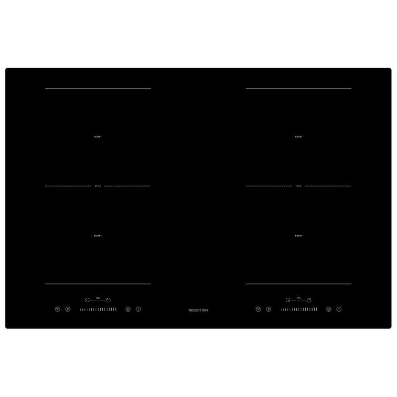 Teknix SCIH77SL - Black 77cm Induction Hob - 4 Zones with Flex Areas