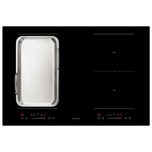 Teknix SCIH77SL - Black 77cm Induction Hob - 4 Zones with Flex Areas