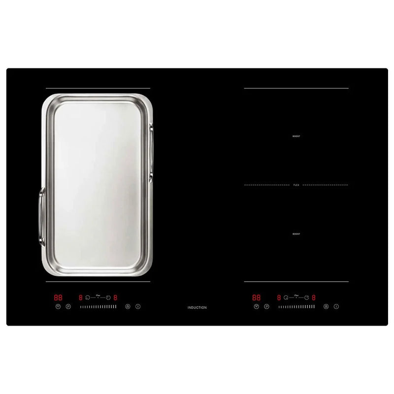 Teknix SCIH77SL - Black 77cm Induction Hob - 4 Zones with Flex Areas