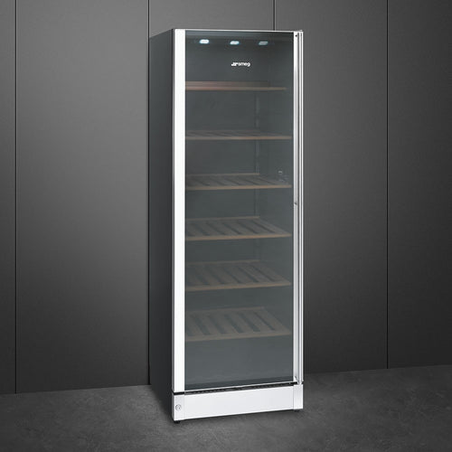 Smeg SCV115GS - Stainless Steel Wine Cooler - 197 Bottles - G Rated