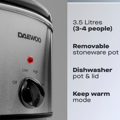 Daewoo SDA1364GE - Stainless Steel Cooker - 3.5L Capacity