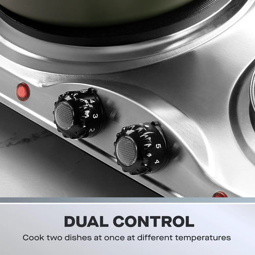 Daewoo SDA1732GE - Black Hobs - 2x Hot Plates - Stainless Steel