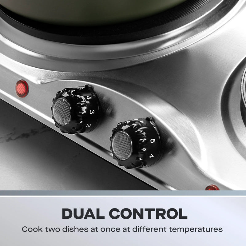 Daewoo SDA1732GE - Black Hobs - 2x Hot Plates - Stainless Steel