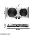 Daewoo SDA1732GE - Black Hobs - 2x Hot Plates - Stainless Steel