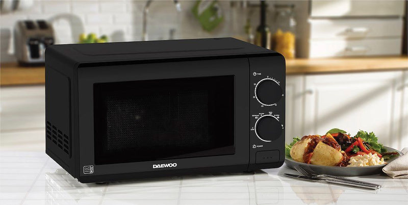 Daewoo SDA2161DD Microwave Oven in Black - 20L 700W Manual Controls