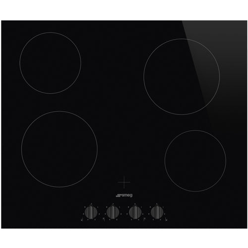 Smeg SE364TDMB - Black 4 Zone Ceramic Hob - 60cm - A to F Energy Rating