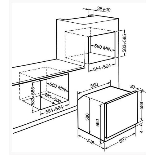 Smeg SF64M3TVX - Stainless Steel Single Oven - 70L - A Rated