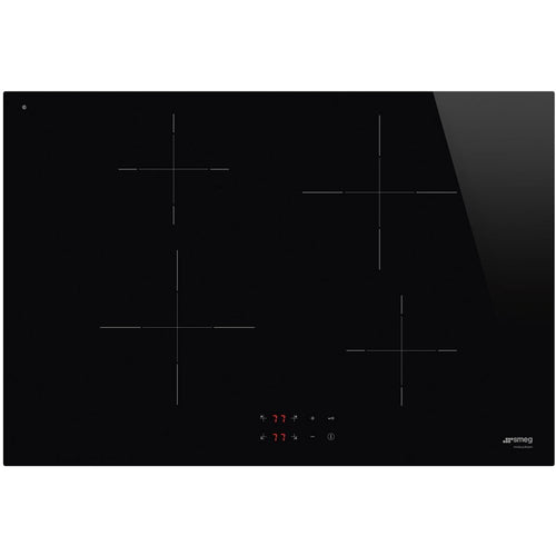Smeg SI2741D - Black 80cm 4 Zone Induction Hob HARD WIRED - Touch Controls - 9 Power Levels