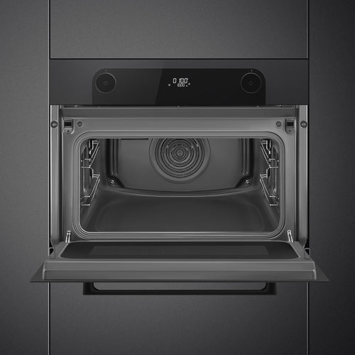 Smeg SO4201M1BI - Black Compact Built-In Single Oven & Microwave Combi - 40L - Electric