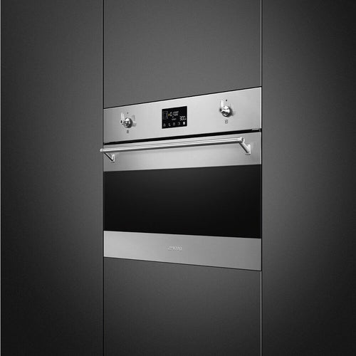 Smeg SO4302M1X - Stainless Steel Single Oven with Microwave - 40L Capacity