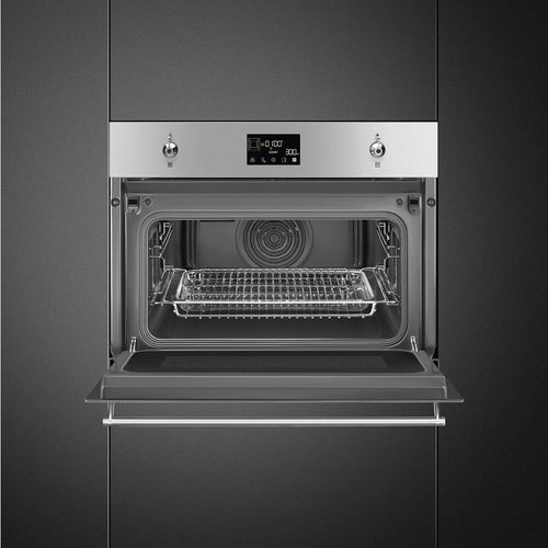 Smeg SO4302M1X - Stainless Steel Single Oven with Microwave - 40L Capacity