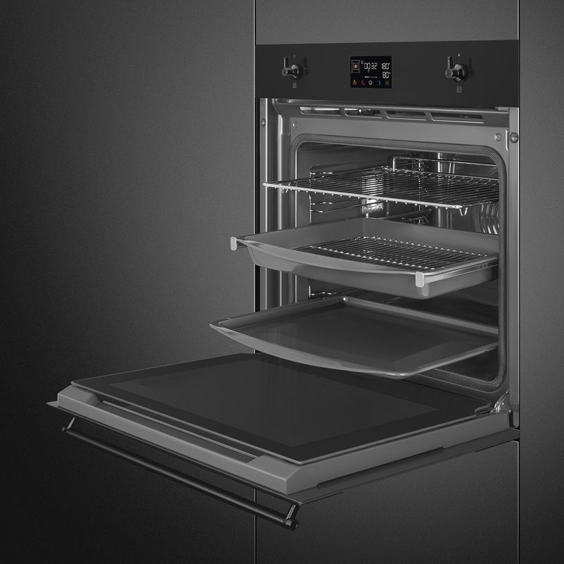 Smeg SOP6302S2PN - Matte Black Single Oven - 68 litres capacity - A+ energy