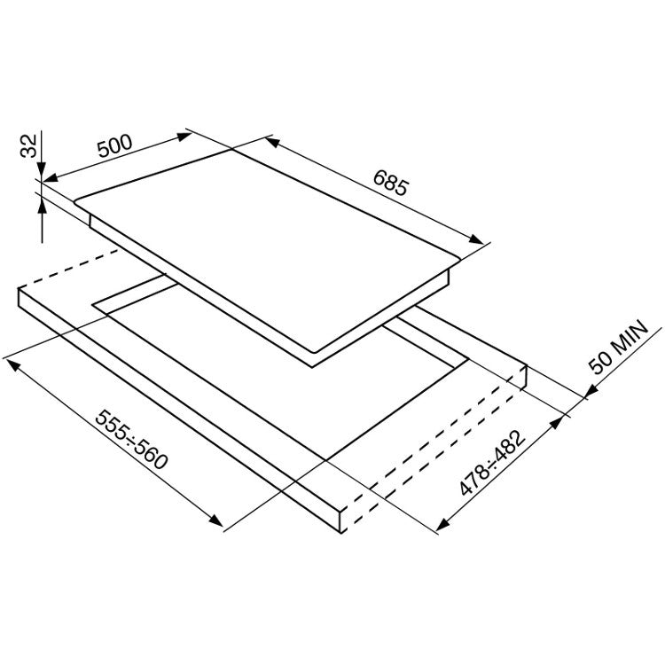 Smeg SR975XGH - Stainless steel 5 Zone Gas Hob