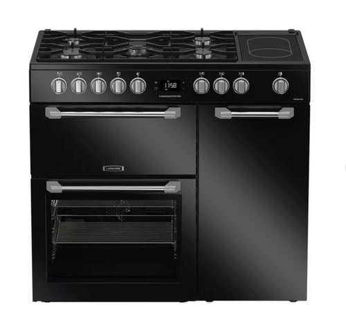 Leisure PR100F530K - Black 100cm Dual Fuel Range Cooker - 3 Ovens, 5 Burners, 75L Capacity - A Energy Rating