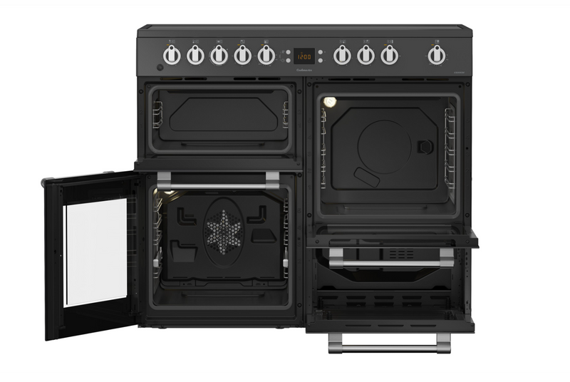 Leisure CK100C210K - Black 100cm Electric Range Cooker - 4 Cavities - A/A Energy Rated