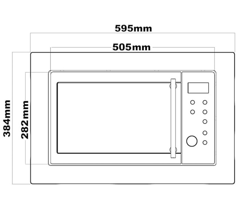 SIA BIM25BL Black 25L Integrated Built in 900W Digital Timer Microwave Oven