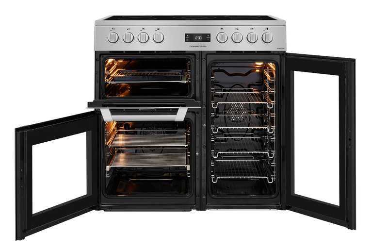 Leisure PR90C530X - Stainless Steel 90cm Electric Range Cooker - Five Zone Ceramic Hob, Three Ovens - A energy