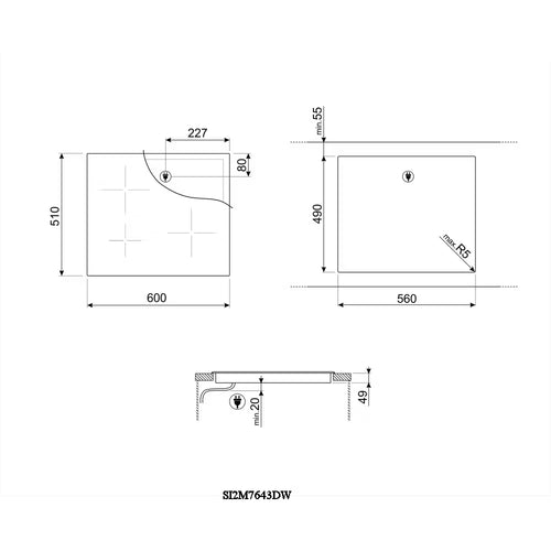 Smeg SI2M7643DW - White 4 Zone Induction Hob