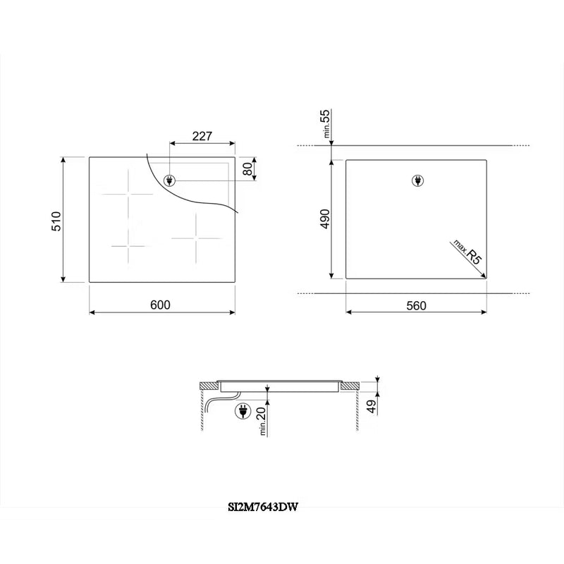 Smeg SI2M7643DW - White 4 Zone Induction Hob