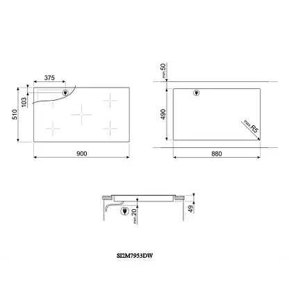 Smeg SI2M7953DW - White 5 Zone Induction Hob
