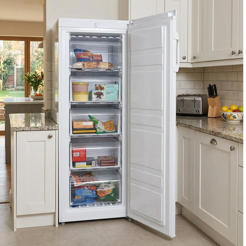 Statesman TF160LWE - Adjustable Feet - Reversible Door - White Freestanding Freezer - F energy