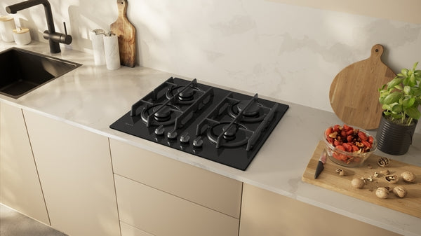 Neff T26PIP4S0 - Black Gas Hob - 4 Burners - FlameSelect