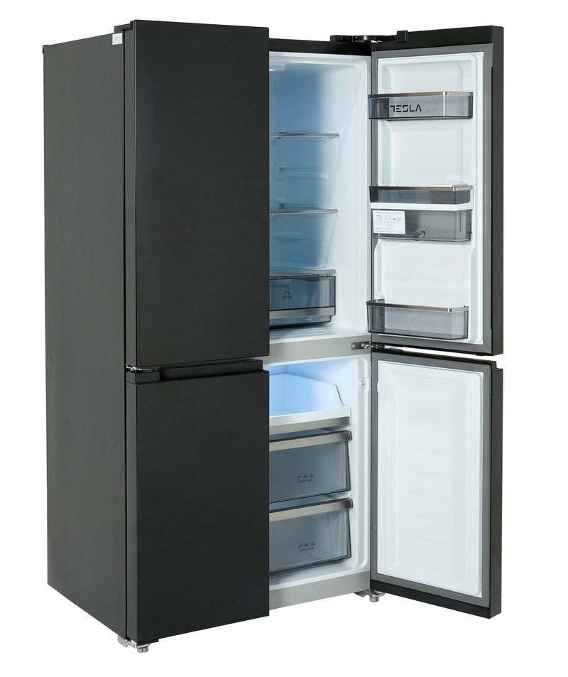 Tesla T560FDB - Black American Fridge Freezer - 560L - E Energy Rating - Display