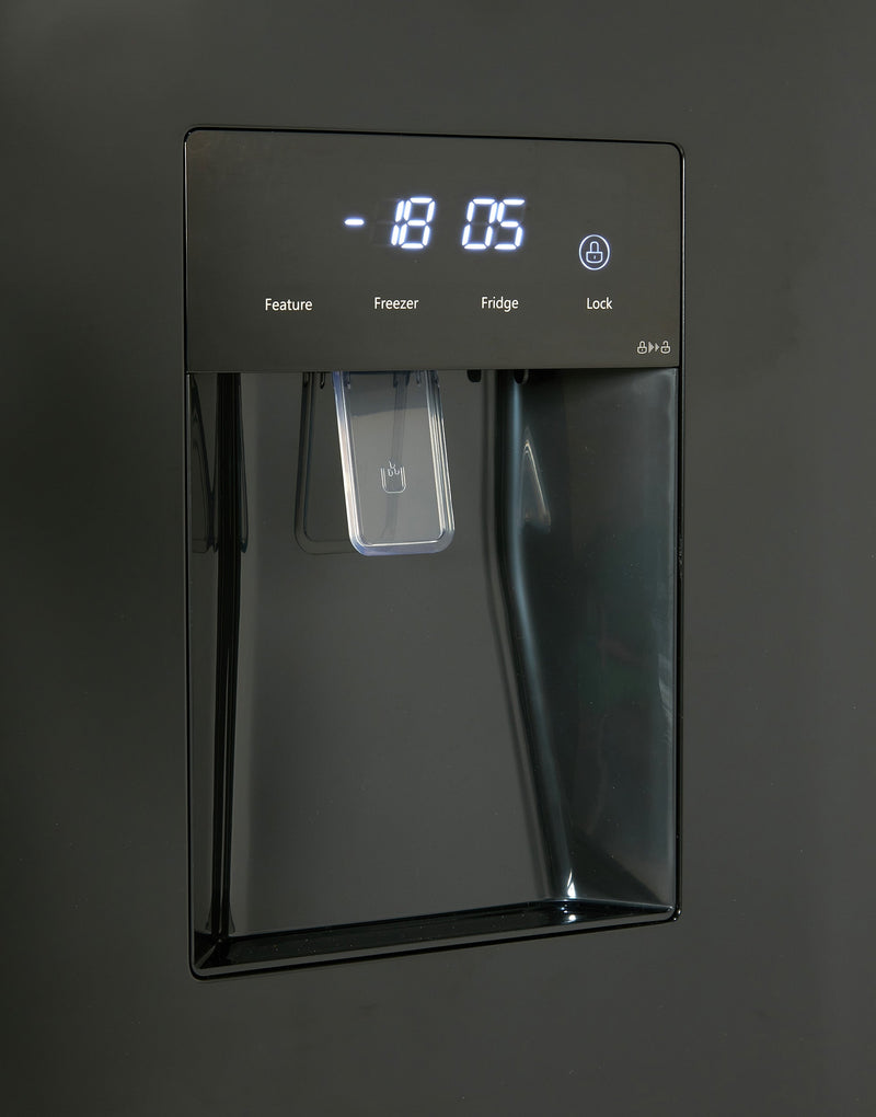 Tesla T560FDB - Black American Fridge Freezer - 560L - E Energy Rating - Display