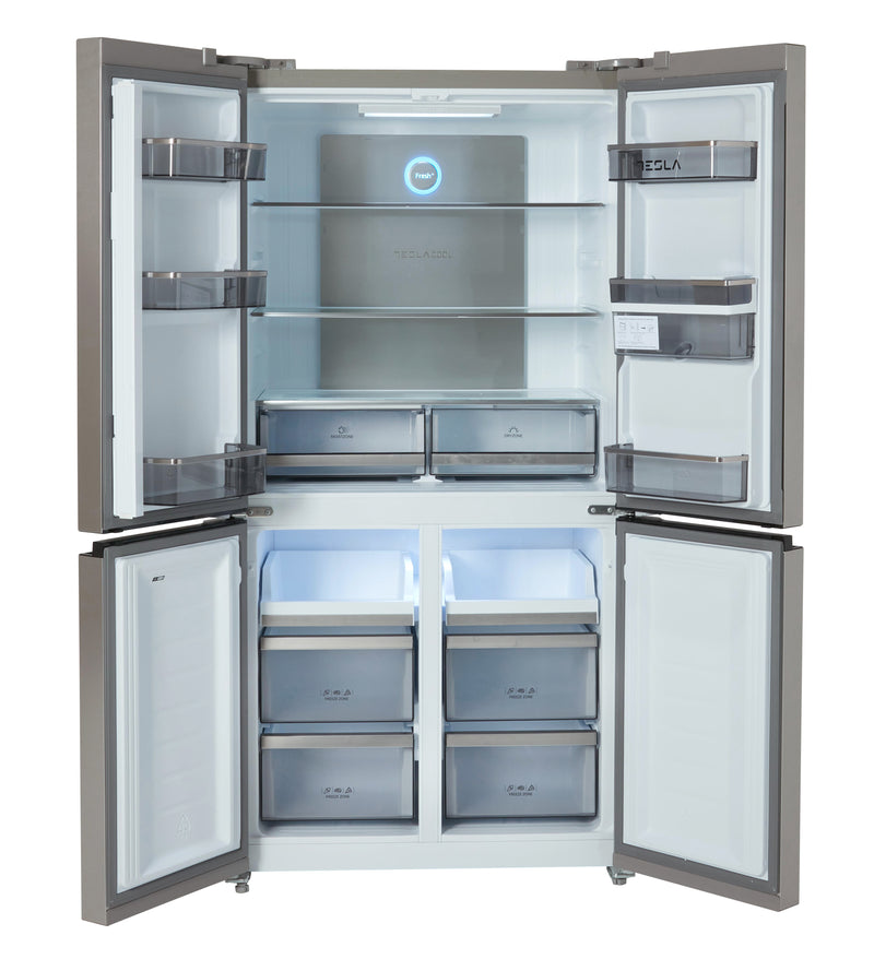 Tesla T560FDX - Stainless Steel American Fridge Freezer - 560L - E Energy Rating