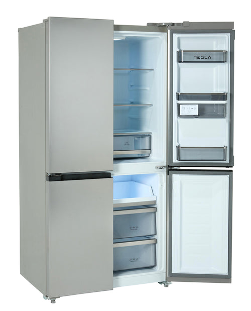 Tesla T560FDX - Stainless Steel American Fridge Freezer - 560L - E Energy Rating
