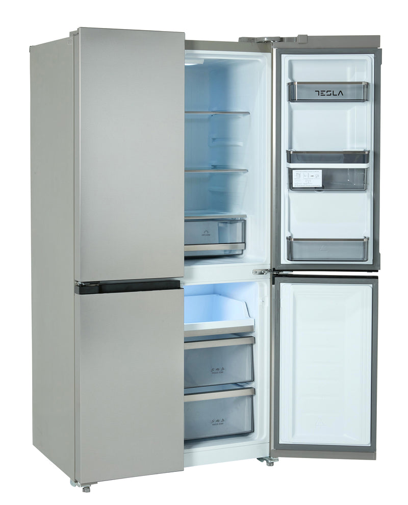 Tesla T560FDX - Stainless Steel American Fridge Freezer - 560L - E Energy Rating