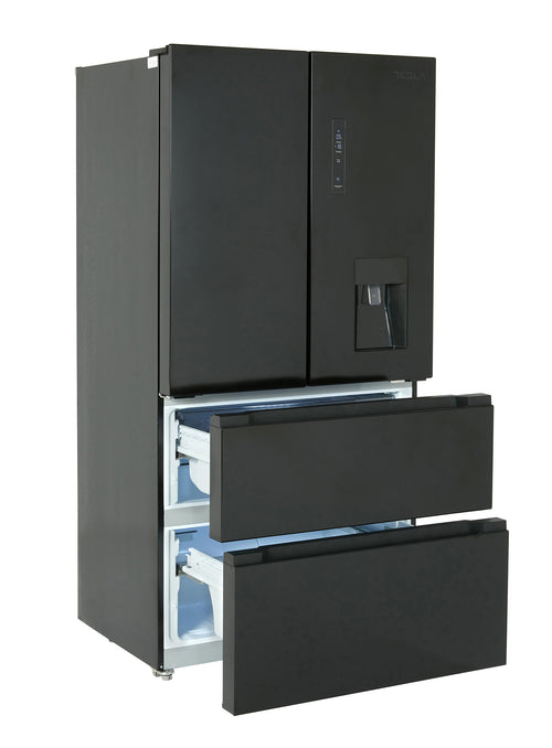 Tesla T571FRDB - Black American Fridge Freezer - 539L - E Energy Rating