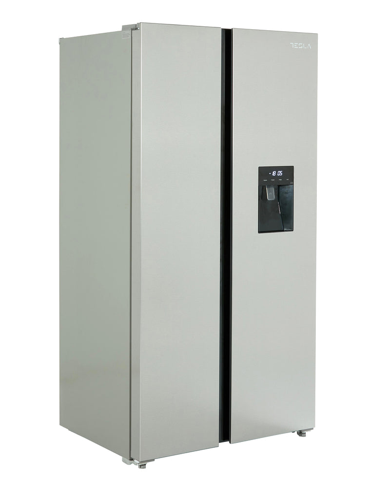 Tesla T582SBSX - Stainless Steel American Fridge Freezer - 582L - E Energy Rating