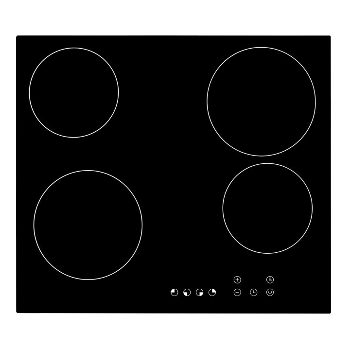 Cookology TCH601 - Black 4 Zone Ceramic Hob - 60cm Built-In - Hard Wired