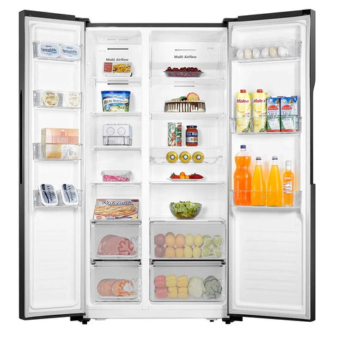 Teknix THSBS1791PBIX - Black American Frost Free Fridge Freezer - E energy