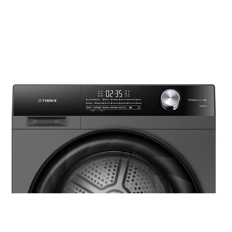 Teknix TK5HP9HS - Titanium 9KG Tumble Dryer - Heat Pump - A++ Energy Rating