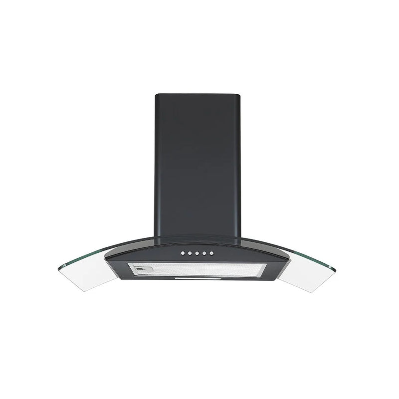 Teknix TKCGH26B - Black Curved Glass Extractor Hood - 60cm - A energy