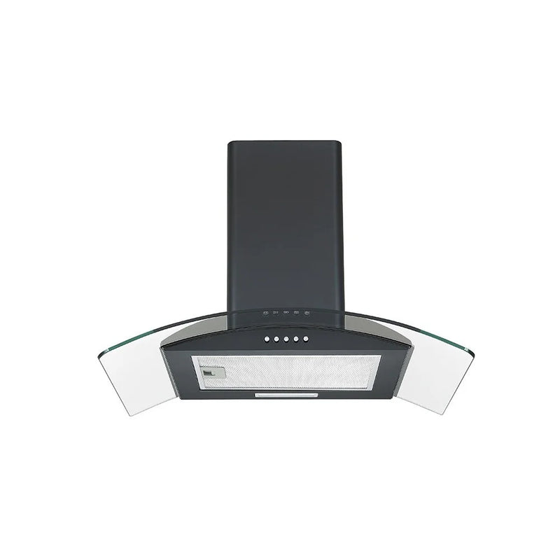 Teknix TKCGH26B - Black Curved Glass Extractor Hood - 60cm - A energy