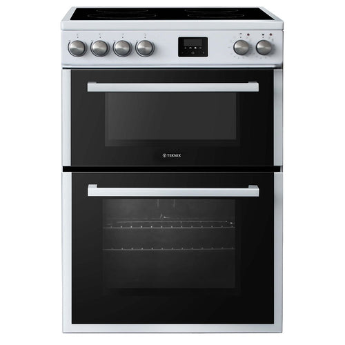 Teknix TKED64W Brand - White Ceramic Cooker - Double Oven, 60cm - A energy - Display