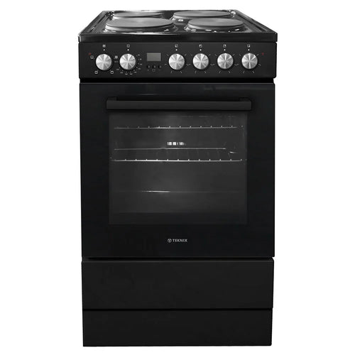 Teknix TKES54B - Black Solid Plate Cooker - 50cm Single Cavity - A Energy